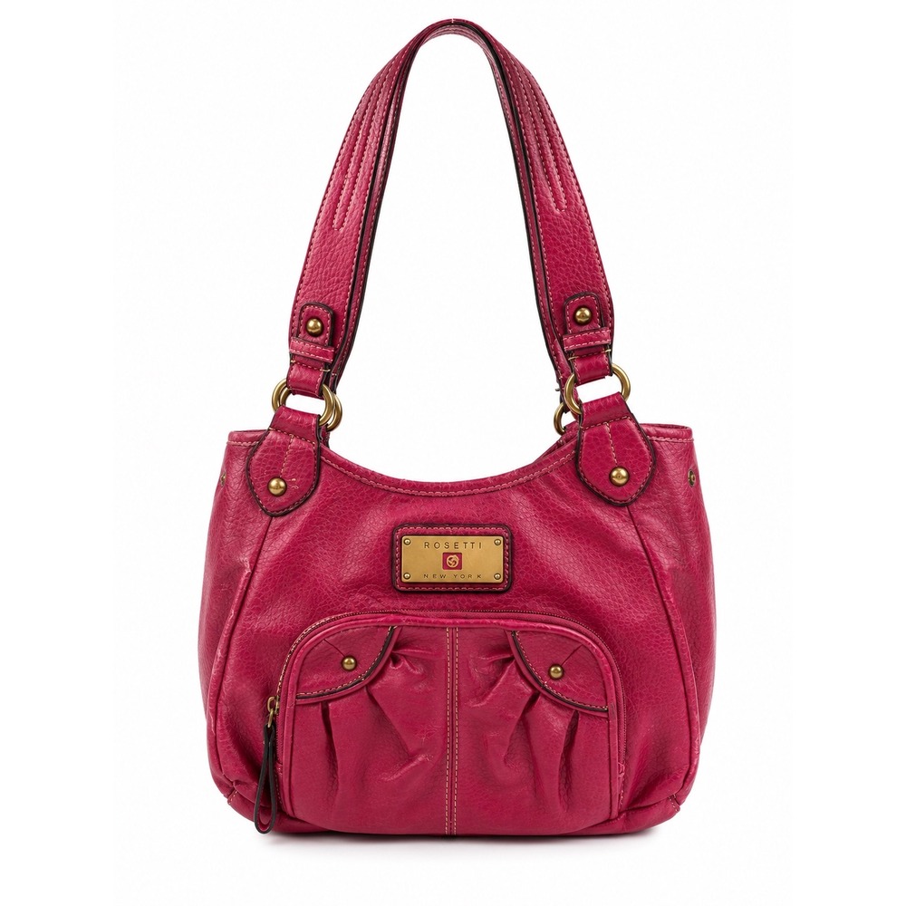 Rosetti Vintage Y2K Pink Pebbled Leather Chic Shoulder Hobo Bag Purse